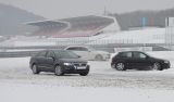 Na okruhu mosteckého autodromu i v zimě